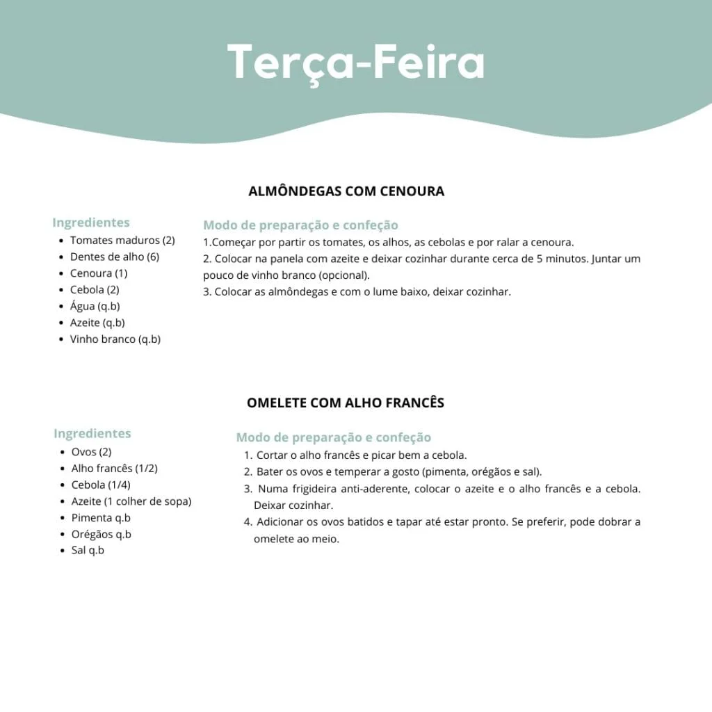 Ementa semanal saudável 3