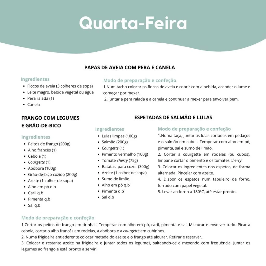 Ementa semanal saudável 4