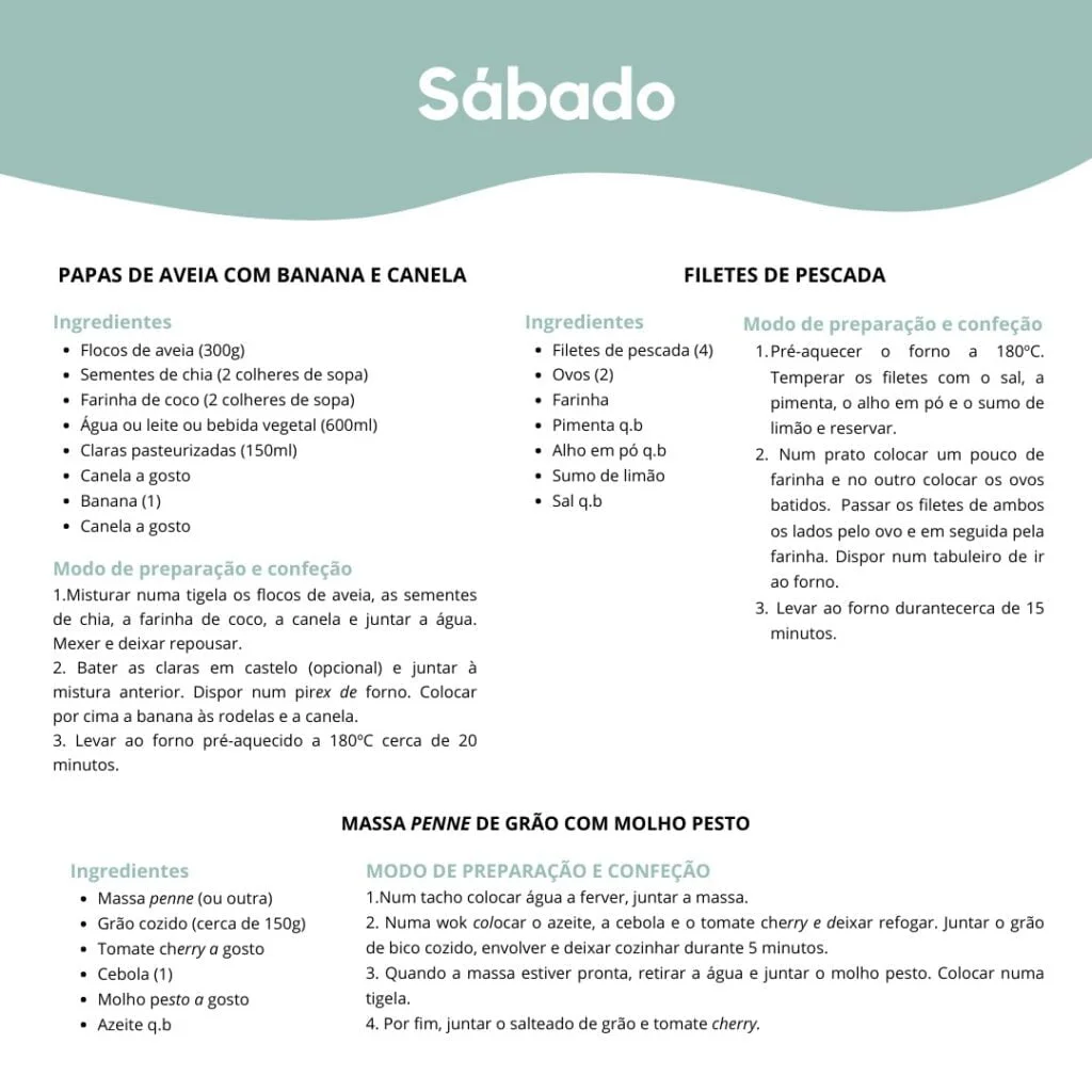 Ementa semanal saudável 7