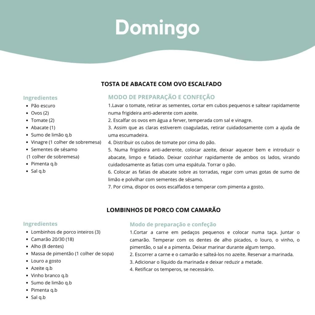 Ementa semanal saudável 8