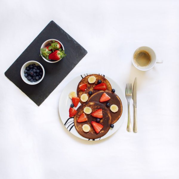 Panquecas de trigo sarraceno e banana