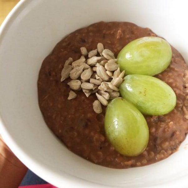 Papas de aveia com cacau