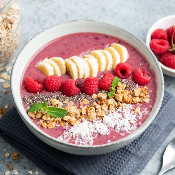 batido de frutos vermelhos e banana