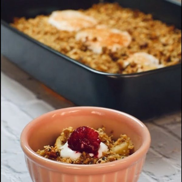 crumble de maçã saudável