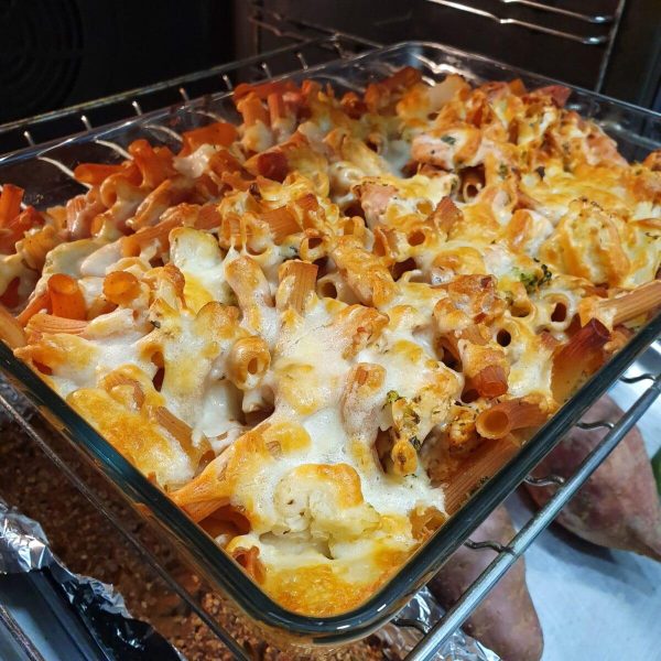 gratinado de massa e peru